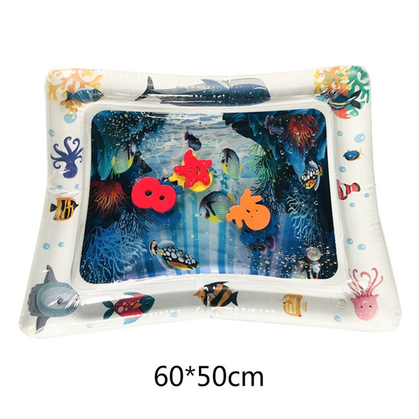 3 PCS Baby Inflatable Aquarium Water Playing Cushion Prostrate Pad Toy Mat White 60*50cm