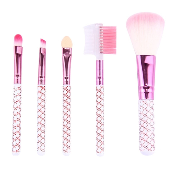 5 in 1 Pink Stripes Pattern Professional Makeup Tool Kit