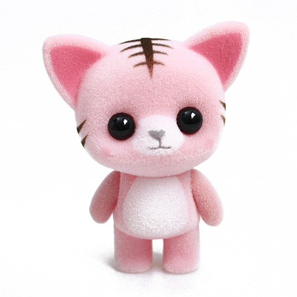 Little Cute PVC Flocking Animal Cat Dolls Creative Gift Kids Toy, Size: 5.5*3.5*6.5cm(Pink)