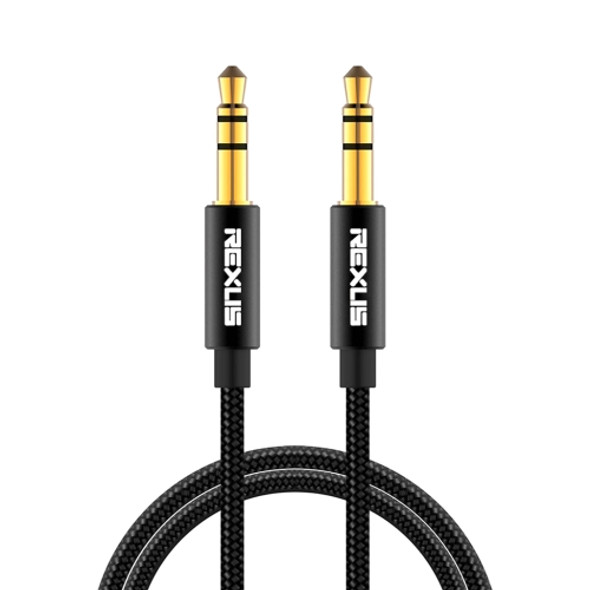 REXLIS 3629 3.5mm Male to Male Car Stereo Gold-plated Jack AUX Audio Cable for 3.5mm AUX Standard Digital Devices, Length: 1m