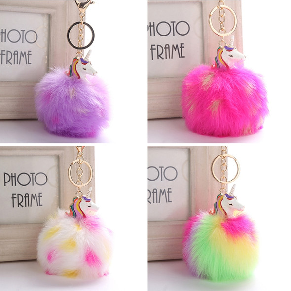 Anime Unicorn With Plush Toy With Keychain Unicorn Key Pendant(1)