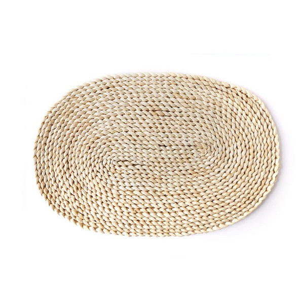 2 PCS Non-slip Natural Corn Woven Thickening Insulated Tea Mat Table Heat-resistant Casserole Mat Oval placemat 30x45.5cm