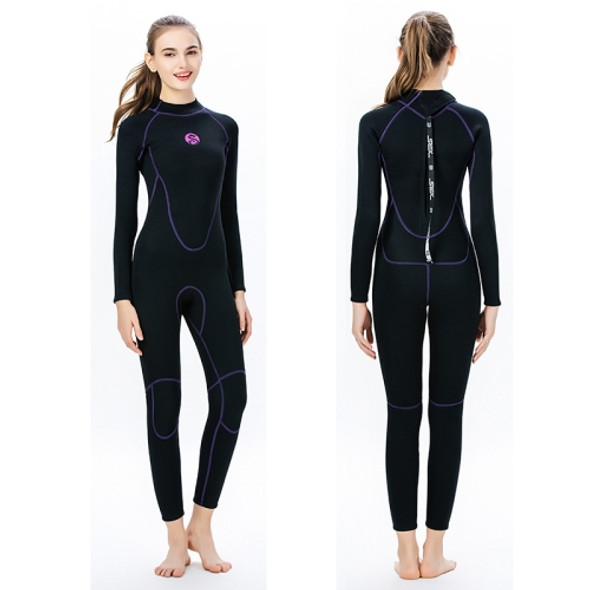 SLINX 1714 3mm Neoprene Super Elastic Warm Long-sleeved Full Body One-piece Wetsuit for Women, Size: XL