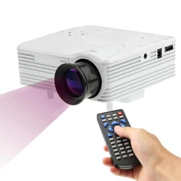 80 lumens 1080P HD Multimedia Mini Portable LED Projector, Support HDMI / VGA / AV / USB / SD Card, Model: H80(White)