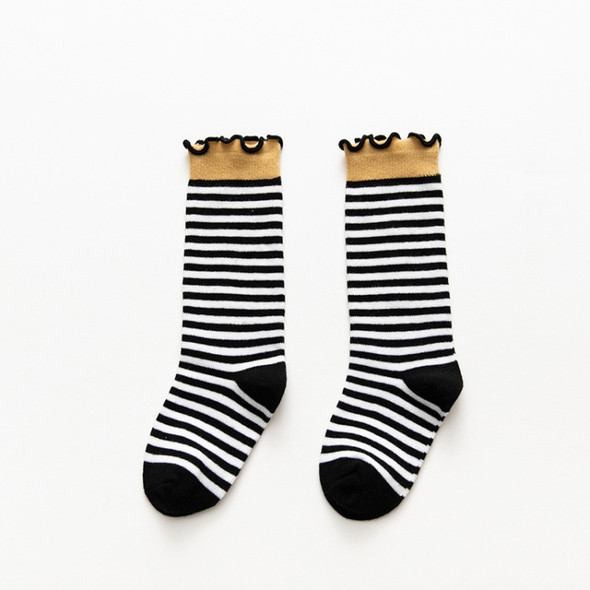 Autumn and Winter Children Fungus Cute Cartoon Pattern Jacquard Tube Socks, Style:75001-Black White(S)