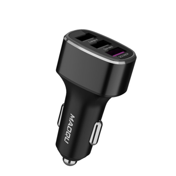 QIAKEY GT680 3 USB Ports Fast Charge Car Charger(Black)