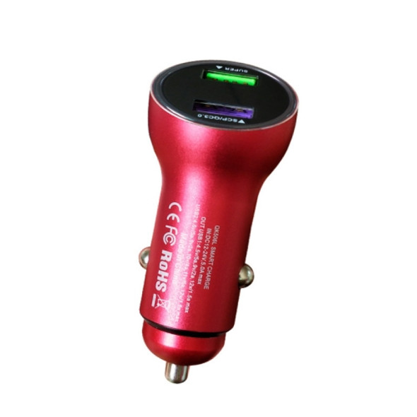 QIAKEY QK506L Dual Ports Fast Charge Car Charger(Red)