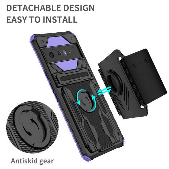 For Google Pixel 6 Pro Armor Wristband Phone Case(Purple)