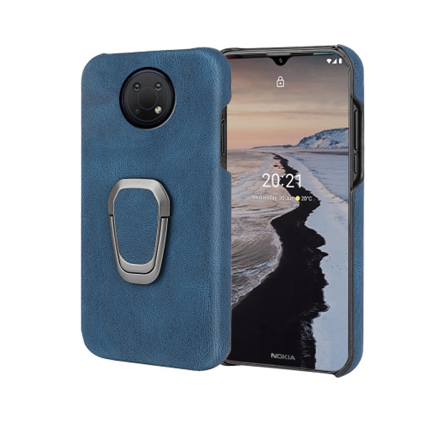 For Nokia G10 Ring Holder PU Phone Case(Blue)