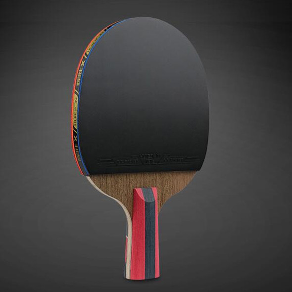 HUIESON HS-LX Six Star 5-Layer Chicken Wing Tip + 2 Layer Carbon Double Side Continuous Table Tennis Single Racket(Pen Hold Grip Racket)