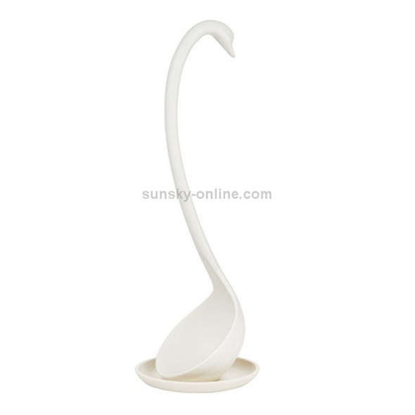 Stand Up Ladle Spoon with Tray for Home or Commercial Kitchen, Spoon Size: 28.5*8.2cm(White)