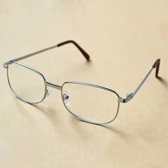 Full Metal Frame Resin Lenses Presbyopic Glasses Reading Glasses +1.00D(Silver)