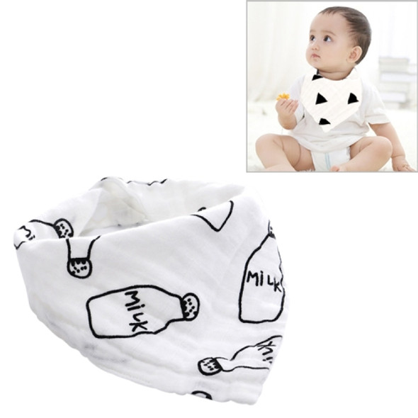 Cotton Multi-layer Printed Double Snap Triangle Scarf Bib Children Saliva Towel(Feeding Bottle)