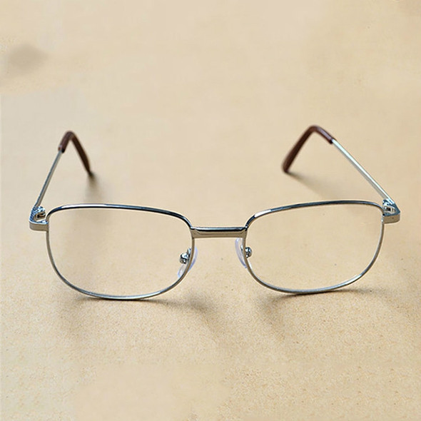 Full Metal Frame Resin Lenses Presbyopic Glasses Reading Glasses +4.00D(Silver)