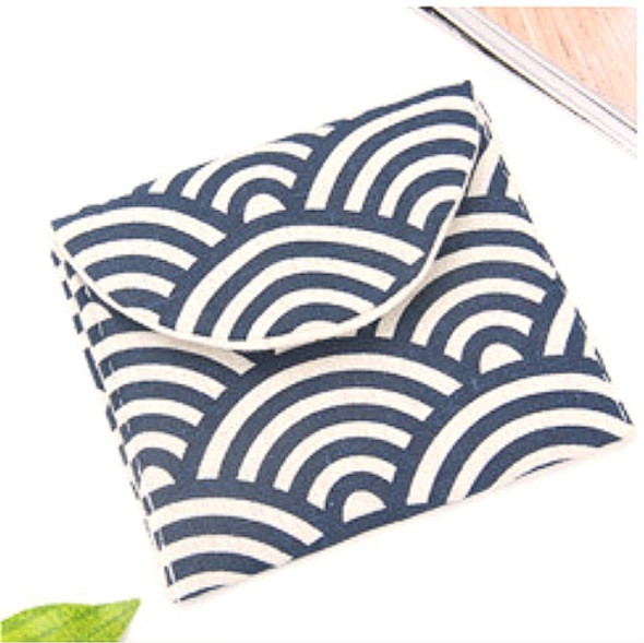 12x14cm Girls Sanitary Cotton Bag Portable Sanitary Napkin Storage Bag(Seashells)