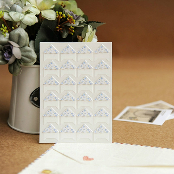 3 PCS Albums Special Paper Corner Stickers Small Fresh Floral Album Paste Phase Angle(Orchid)