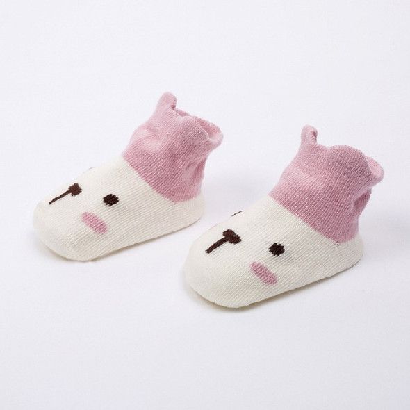 Three-dimensional Color Matching Children Boat Socks Shallow Mouth Baby Floor Socks, Size:S(Pink Rabbit)