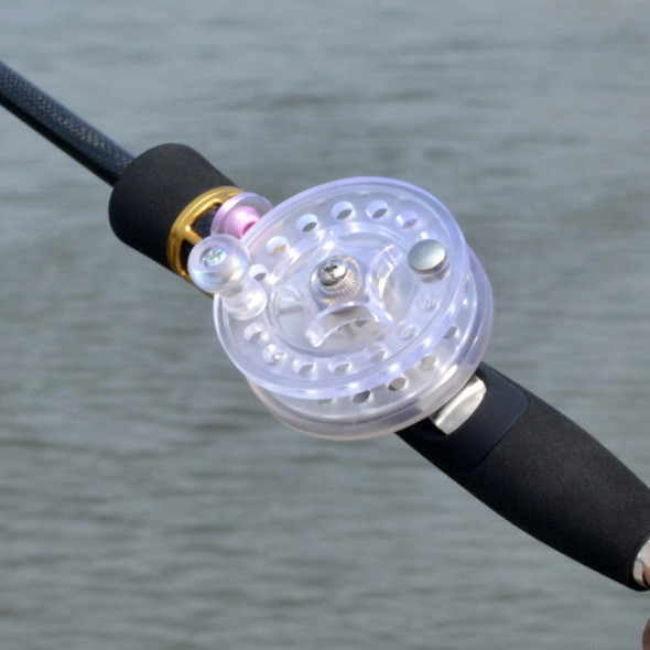 Plastic Ice Fishing Reel Horizontal Fishing Reel With Drain Fishing Reel(White)