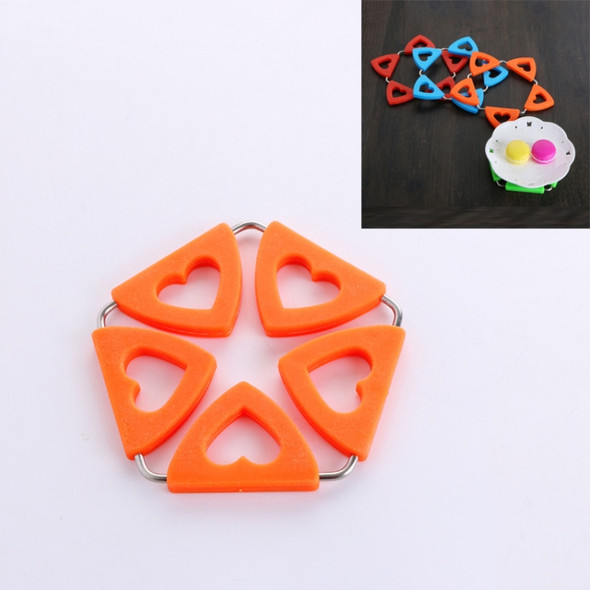 Silicone Insulation Mat Heart-shaped Place Mat Creative Pot Mat(Orange)