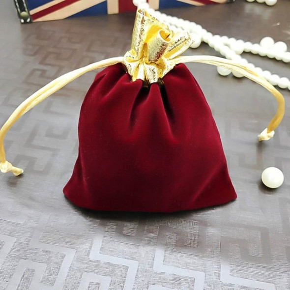 10 PCS Velvet Bag Jewelry Storage Bag Christmas New Year Holiday Blessing Bag, Size:10x12cm(Red Wine)