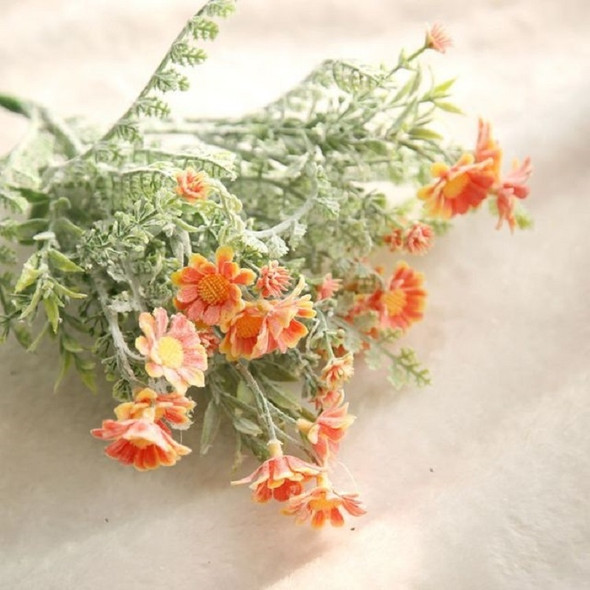 Zhongye Chrysanthemum Small Fresh Artificial Flower Garden Wedding Home Decoration Flower(Orange)