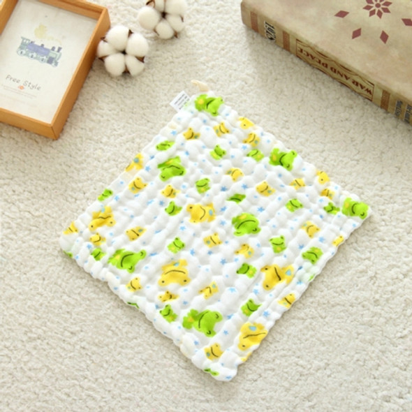 2 PCS Cotton 6-layer Gauze Saliva Towel Seersucker Small Square Scarf(Frog)