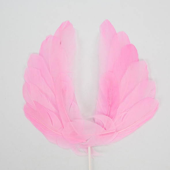 2 PCS Party Cake Decoration Wings Decoration Feather Wings Card(Pink)