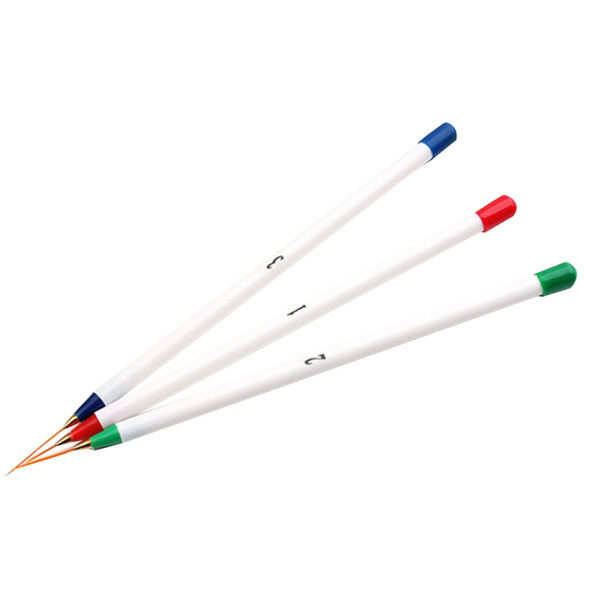 3 PCS  Nail DIY Drawing Painting Striping Plastic Pull Line Pens Superfine Brush Kit Tools