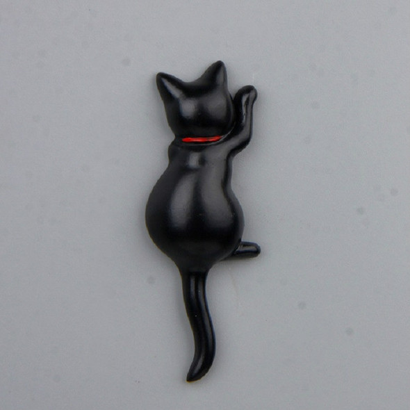 Cute Cat Creative DIY Refrigerator Stickers Doll Magnetic Stickers(Black)