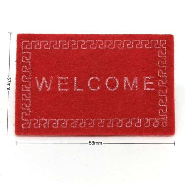 Handmade Simulation Doll House Accessories Welcome Pad Floor Mat Model(Red)