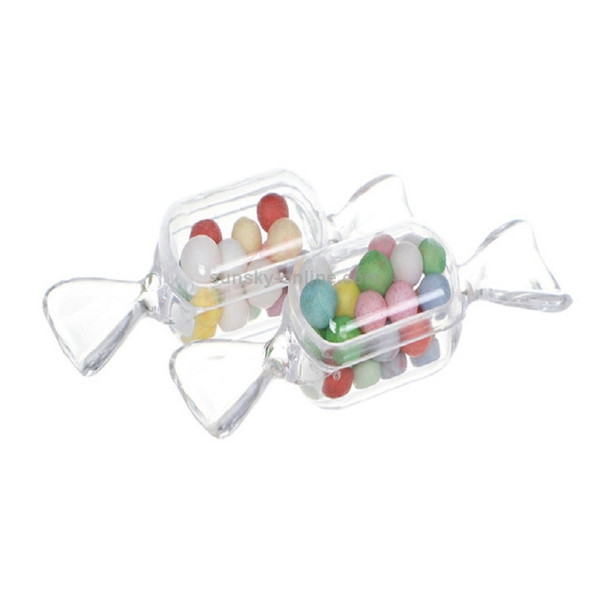 10 PCS/Set Transparent Creative Candy Box Small Candy-shaped Mini Plastic Box(Clear)