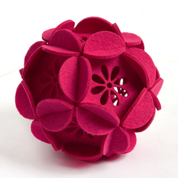 Classroom Decoration Non-woven Flower Ball Three-dimensional Wicker Pendant, Size: 26cm (Rose Red)