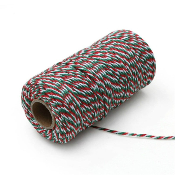 Two-color Cotton Thread Handmade DIY Drawstring Gift Box Packing Rope 2mm Thick (100m / Roll)(22)