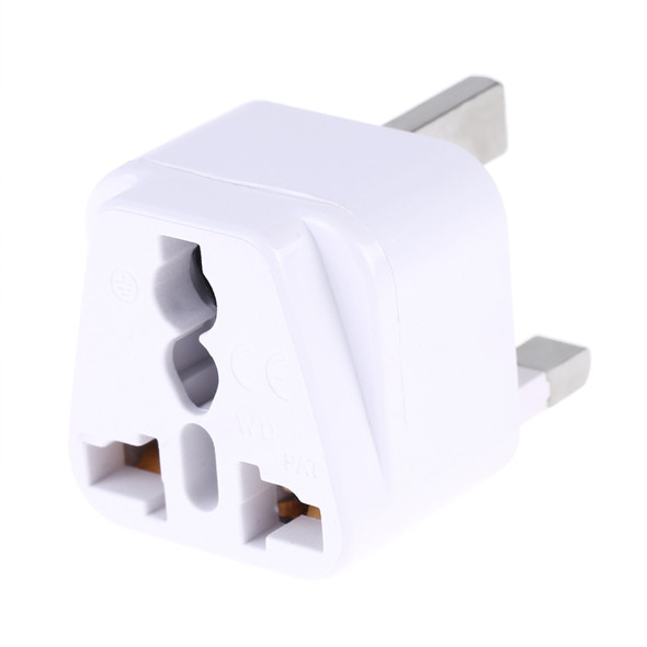 Portable Universal Socket to UK Plug Power Adapter Travel Charger (White)