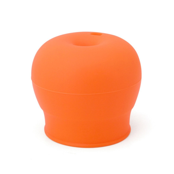 Straw Cup Lid Silicone Leakproof Cup Lid for Children(Orange)