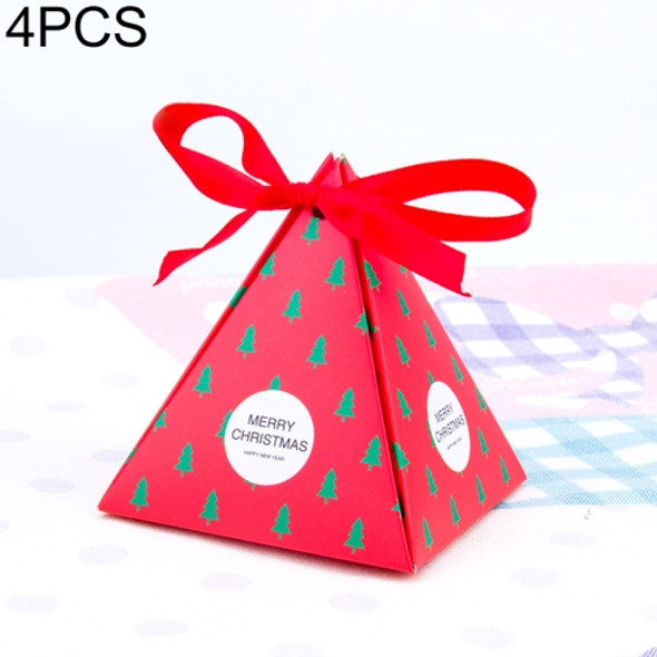 4 PCS Christmas Candy Boxes Small Candy Tray(Red Christmas Tree (Without Tag))