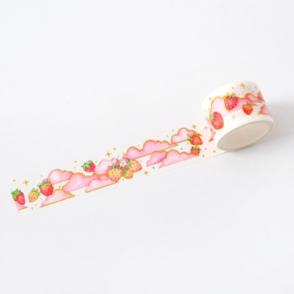 Bronzing Paper Tape Cute Strawberry Series Handbook Diary DIY Decorative Tape(Cloud)