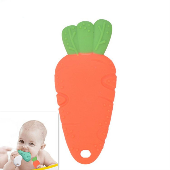 Baby Silicone Teether Children Teeth Molars Baby Products(Red Carrot)