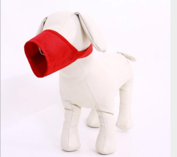 Pet Supplier Dog Muzzle Breathable Nylon Comfortable Soft Mesh Adjustable Pet Mouth Mask Prevent Bite, Size:12cm(Red)