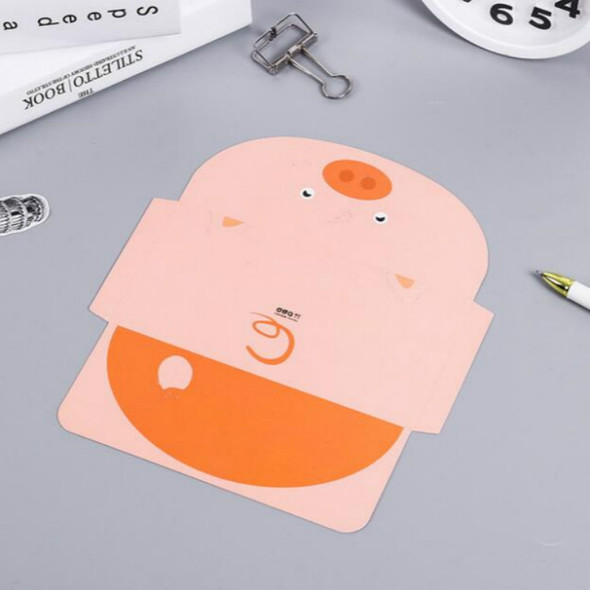 5 PCS Creative Cartoon Animal Business Birthday DIY Blessing Small Greeting Card(Pig)