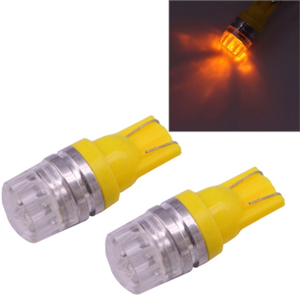2 PCS T10 1.5W 60LM 1 LED Yellow COB LED Brake Light for Vehicles, DC12V(Yellow)