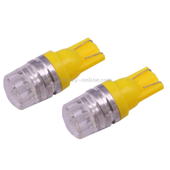 2 PCS T10 1.5W 60LM 1 LED Yellow COB LED Brake Light for Vehicles, DC12V(Yellow)