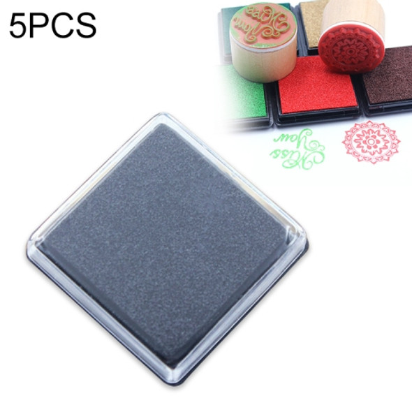 5 PCS Creative Color Ink Pad Small Ink Pad, Size:4x4cm(Black)