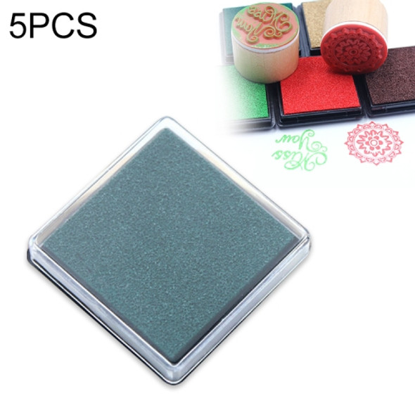 5 PCS Creative Color Ink Pad Small Ink Pad, Size:4x4cm(Dark Green)