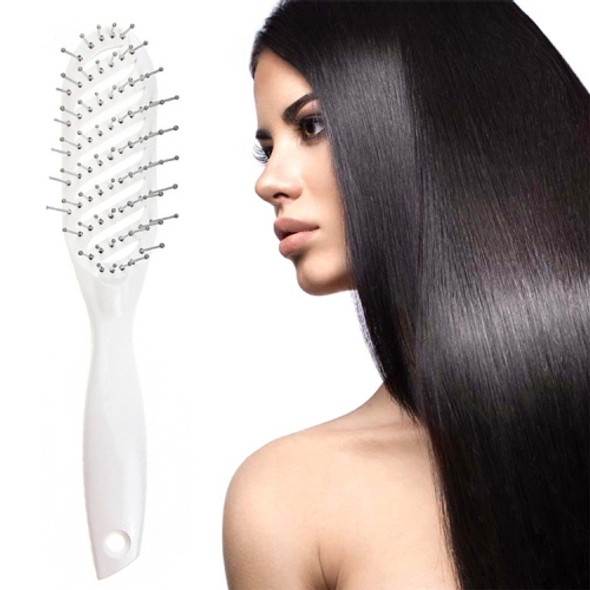 Ribs Curved Household ABS Plastic Massage Hair Styling Comb(White)