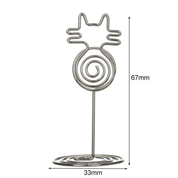 4 PCS Cartoon Cat Business Card Holder Metal Photo Clip Creative Desktop Note Clip(Silver)