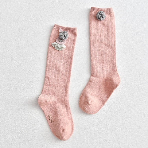 Baby Cartoon Stockings Combed Cotton Children High Knee Socks, Size:12-14cm(Pink)