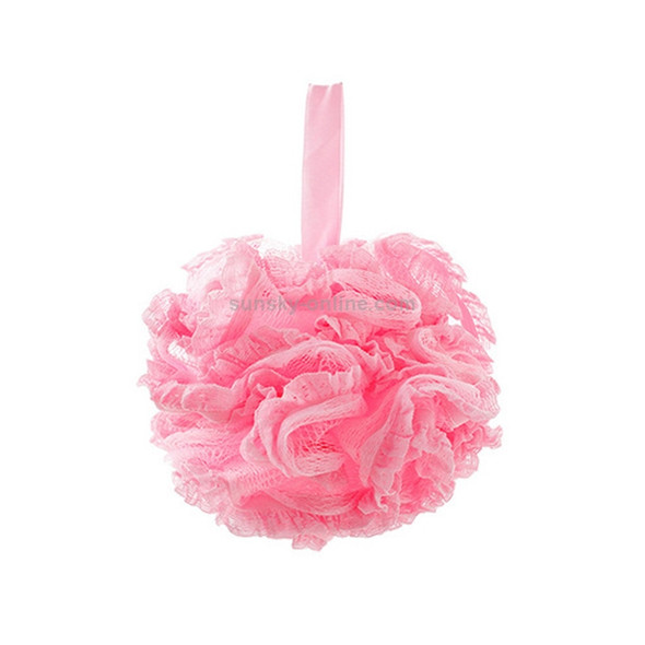 Thicken Lace Polyfoam Bath Ball Bath Flower with Rope(Pink)