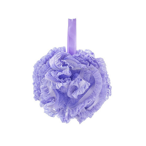 Thicken Lace Polyfoam Bath Ball Bath Flower with Rope(Purple)