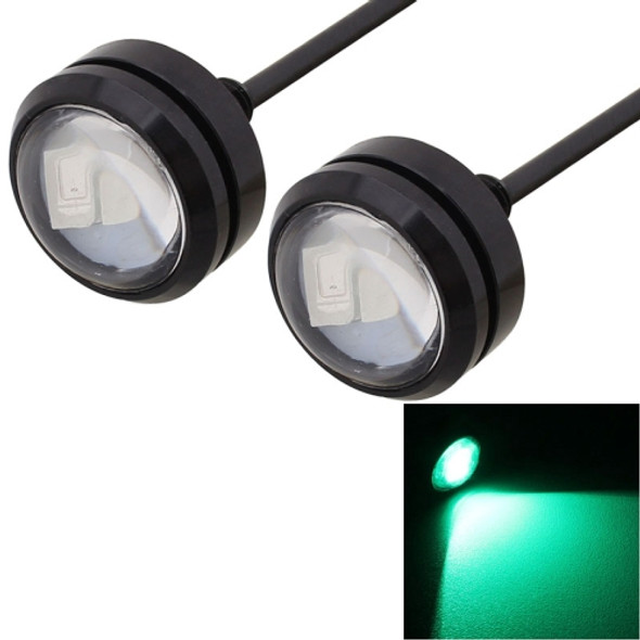 2 PCS 22.5mm 1.5W 150LM Green Light 3 LED SMD 5630 Spotlight Eagle Eye Light Daytime Running Light for Vehicles